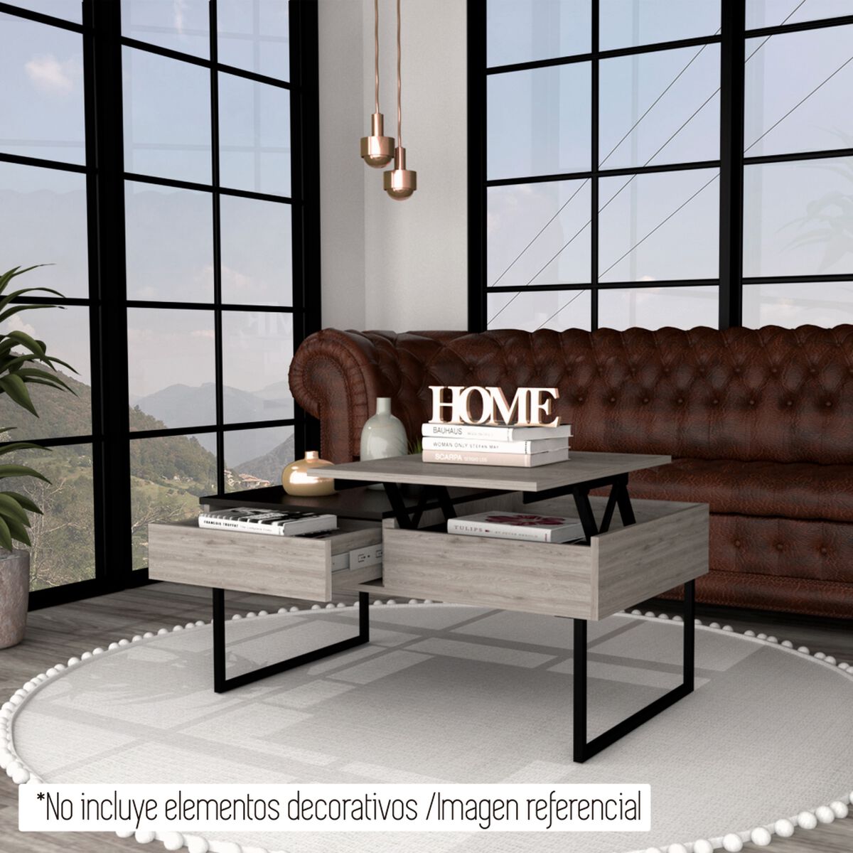 Mesa de Centro TuHome 5G-4 Ceniza/Wengue
