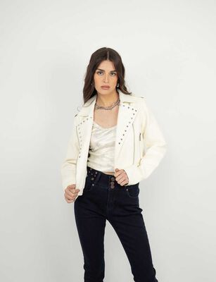 Imagen 1 del producto Chaqueta Biker Ecocuero Mujer Soviet Blanco, Negro