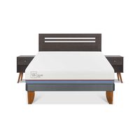 Cama Europea CIC 2 Plazas Excellence Plus + Respaldo + 2 Veladores Munich