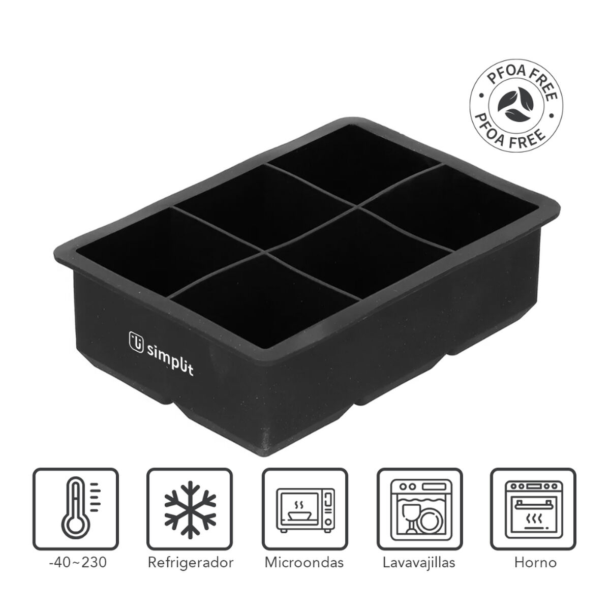 Set 2 Cubeta Hielo Distintos modelos Simplit Negro