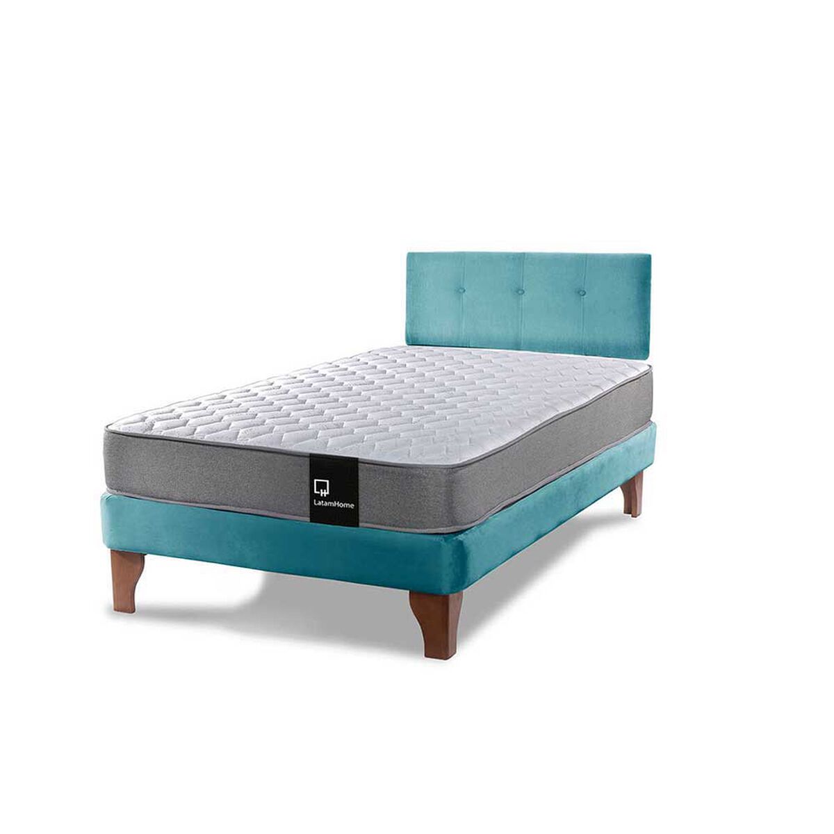 Cama Europea Latam Home 1,5 Plazas Zen Best Turquesa