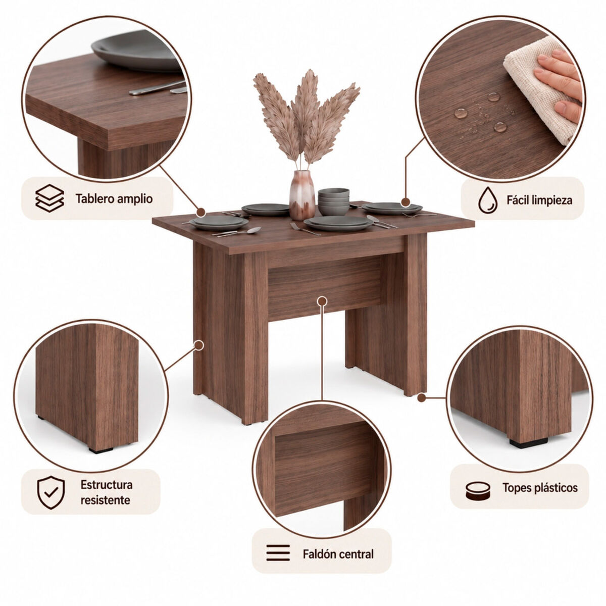 Mesa de Comedor Tuhome Classic Avellana