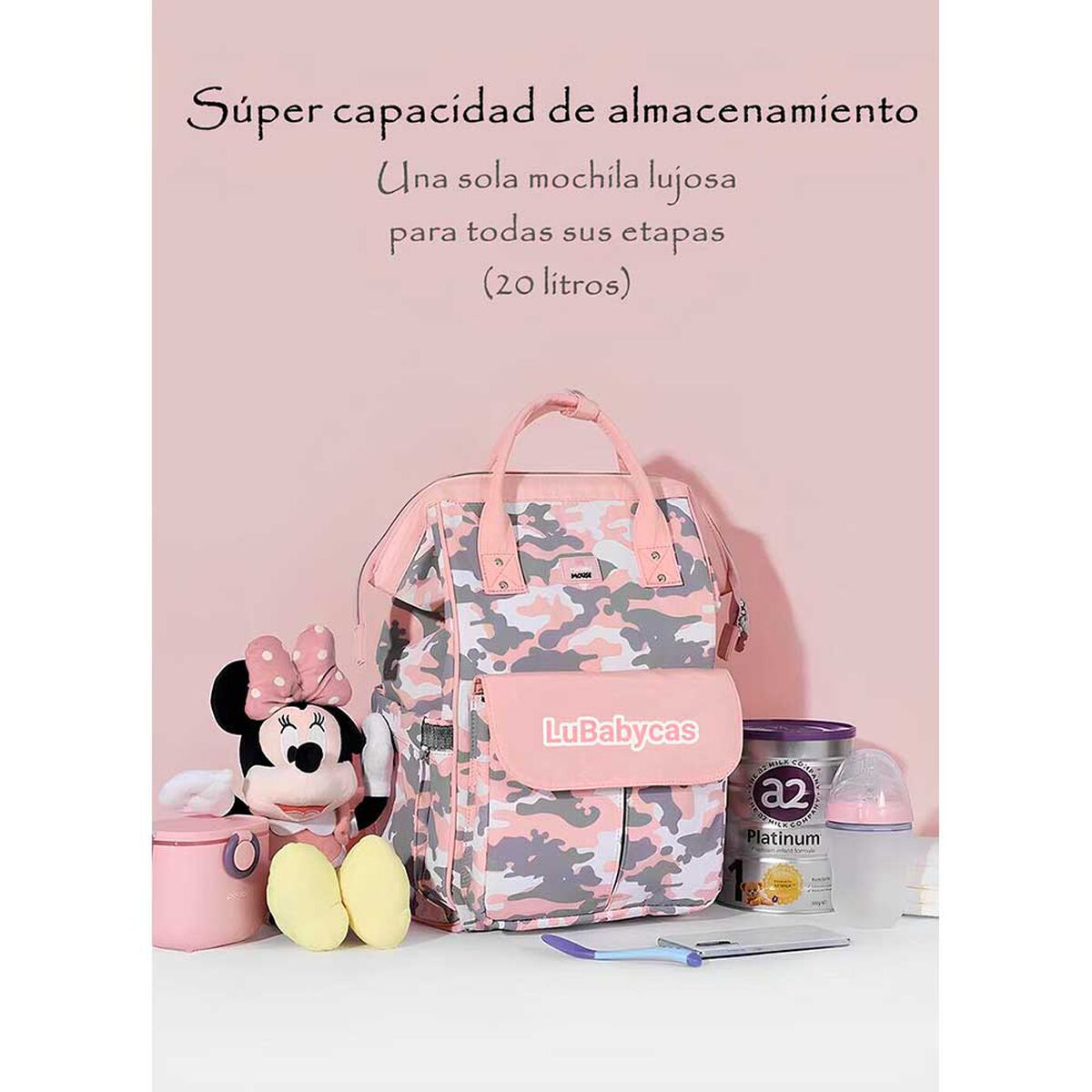 Mochila Pañalera Maternal con Accesorios Azul Lubabycas