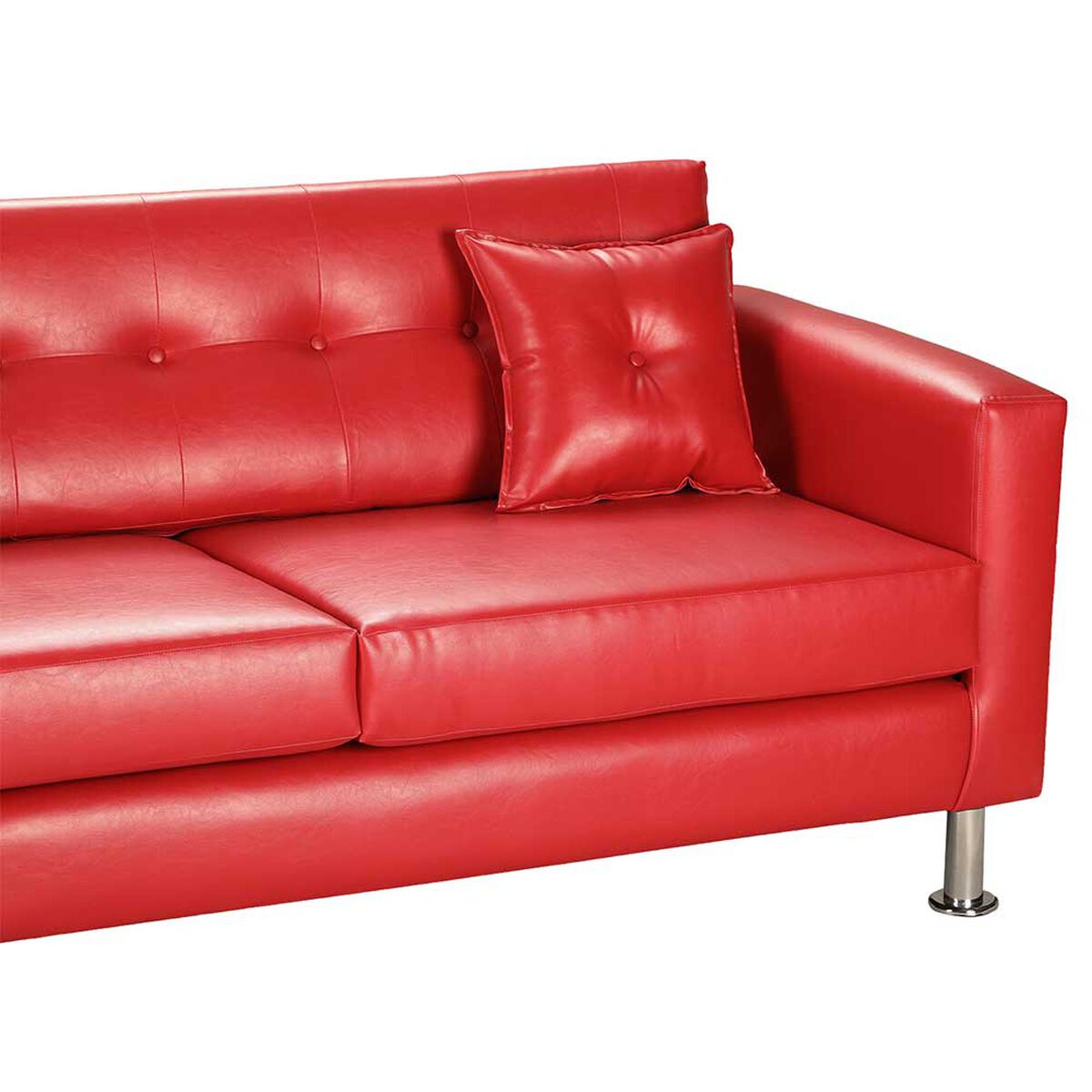 Juego de Living Bodevir New Retro PU 12 Sof&aacute; 3 Cuerpos + Dos Pouf 1 Cuerpo Rojo&nbsp;