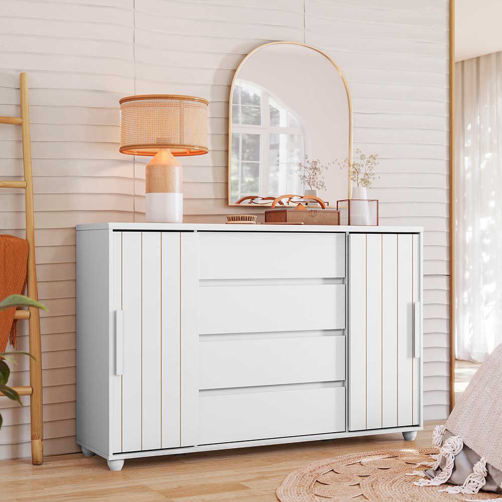 Cómoda Vekkahome Evidenza 4 Cajones Blanco