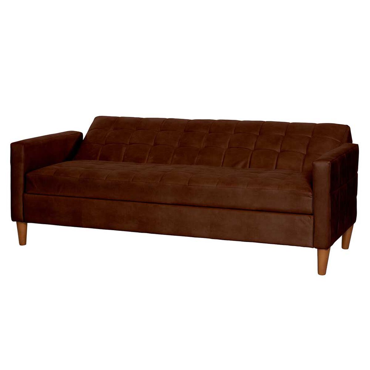 Futón Latam Home Genova Cuero 3 Cuerpos Café Moro
