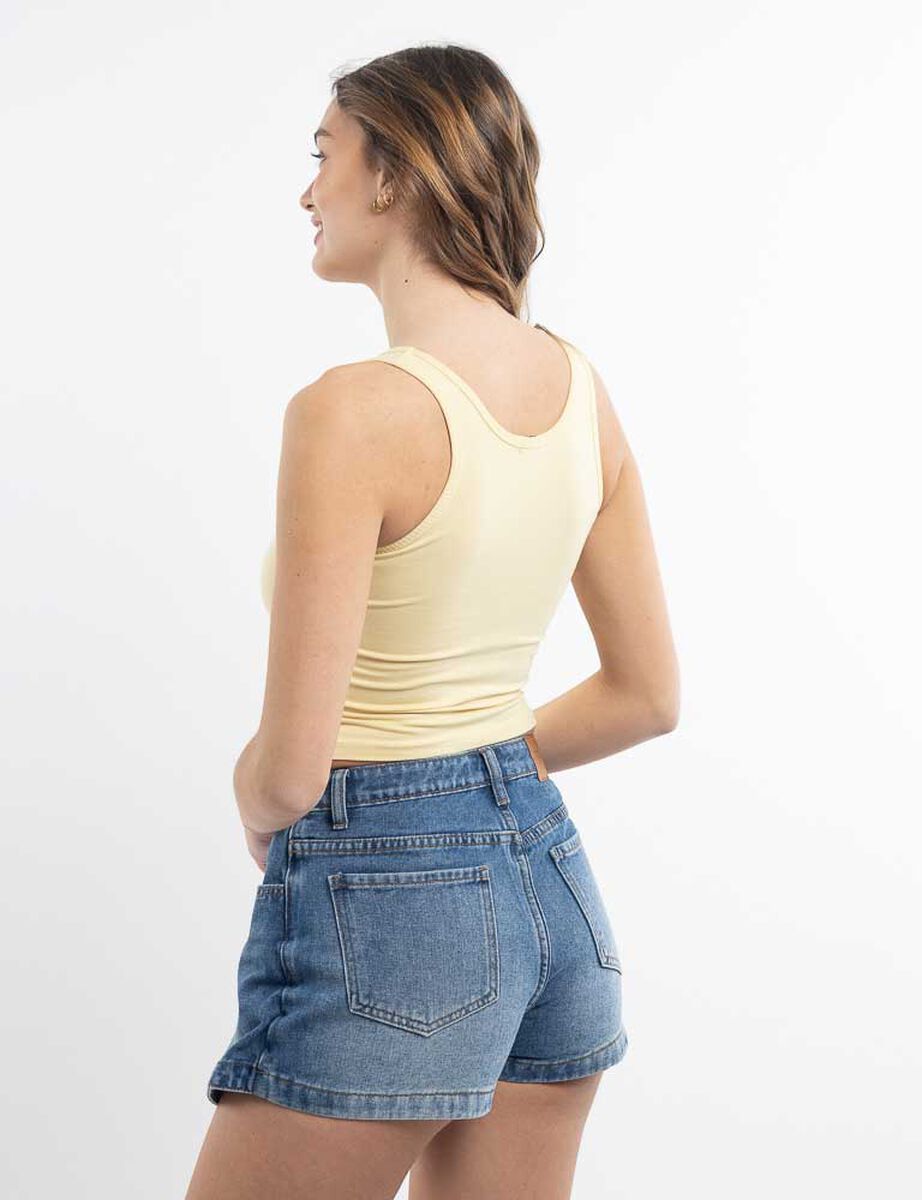 Polera Crop Sin Mangas Mujer Icono