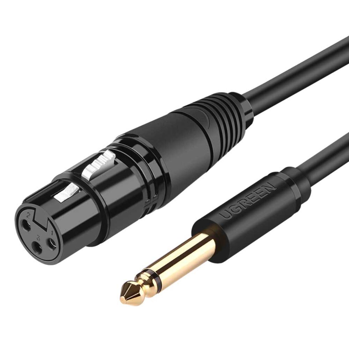 Cable De Audio M/H Plug 6.3Mm/Xlr 2M Blindado Negro Ugreen Av131