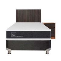 Box Spring CIC 1,5 Plazas Ortopedic + Respaldo + Velador