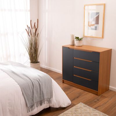 Imagen 2 del producto Cómoda Roca Indiana 4 Cajones Canela y Azul