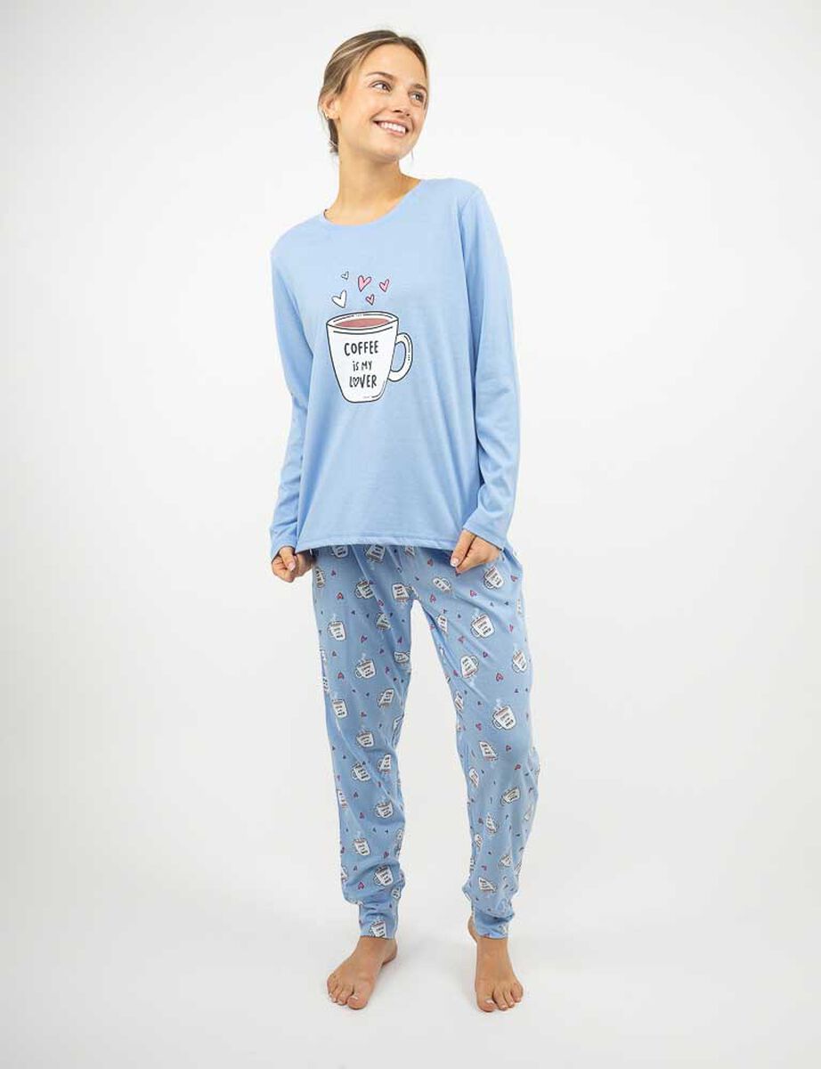 Pijama Larga Algod&oacute;n Manga Larga Mujer Icono