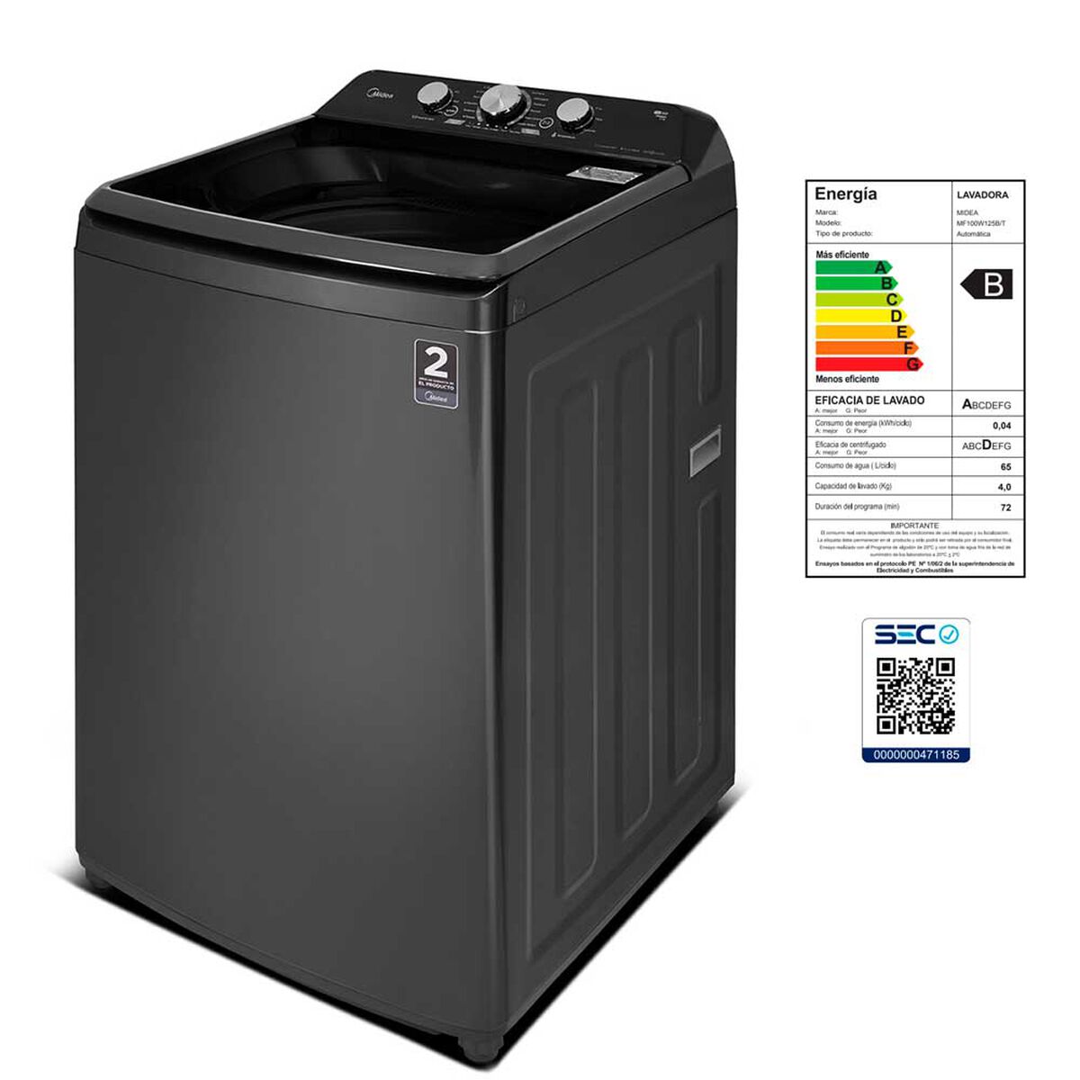 Lavadora Automática Midea MA500W210/T 21 kgs.