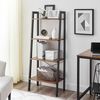 Repisa Escalera Fm Furniture Metalwood Colection Marrón Rústico