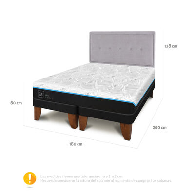 Imagen 2 del producto Cama Europea CIC Green Infinity King + 1 Respaldo Ganges