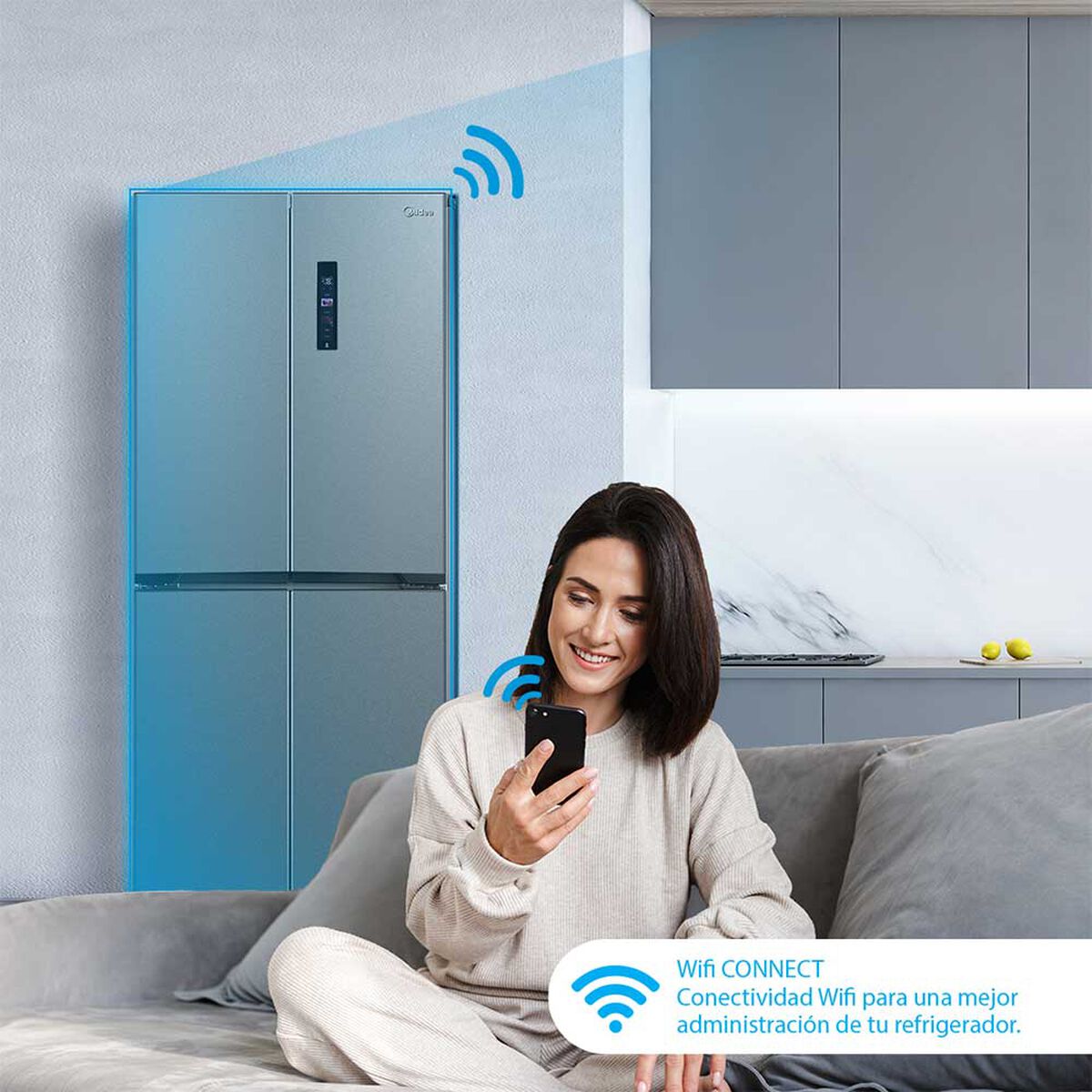 Refrigerador French Door Midea MDRM554MTE50 350 lts.