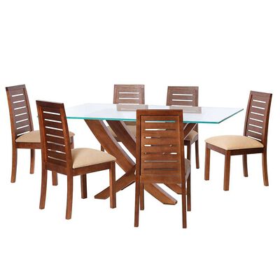 Juego de Comedor Latam Home Alicante 6 Sillas Beige