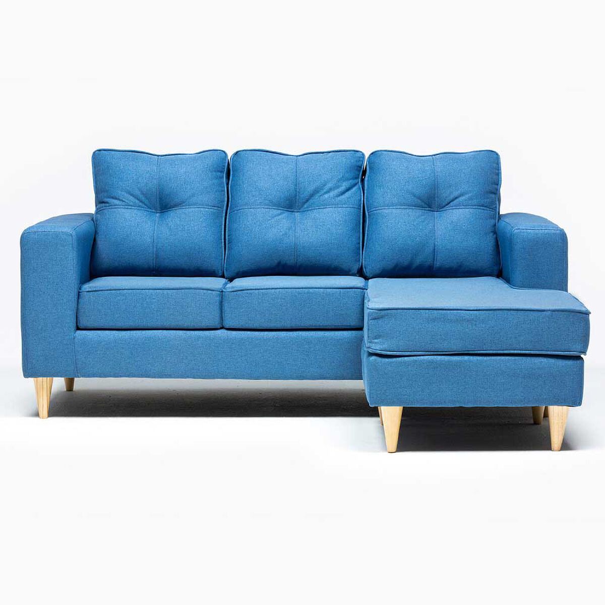 Sofá Seccional Kea Infinity Tela 3 Cuerpos Azul