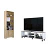 Combo Rack TV65 + Biblioteca TuHome Nomik Blanco Duna