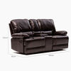 Sofá Daniels  Reclinable Masaje Posa Vaso/Consola Leather Air 2 Cuerpos