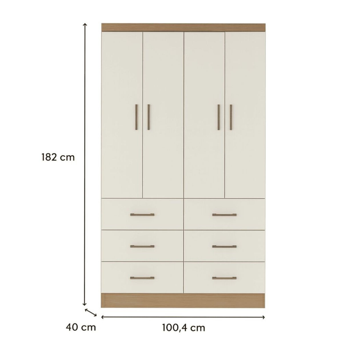 Clóset Exit 4 Puertas 6 Cajones Café/Beige