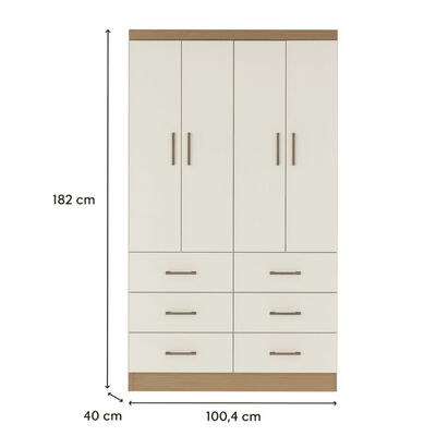 Imagen 2 del producto Clóset Exit 4 Puertas 6 Cajones Café/Beige