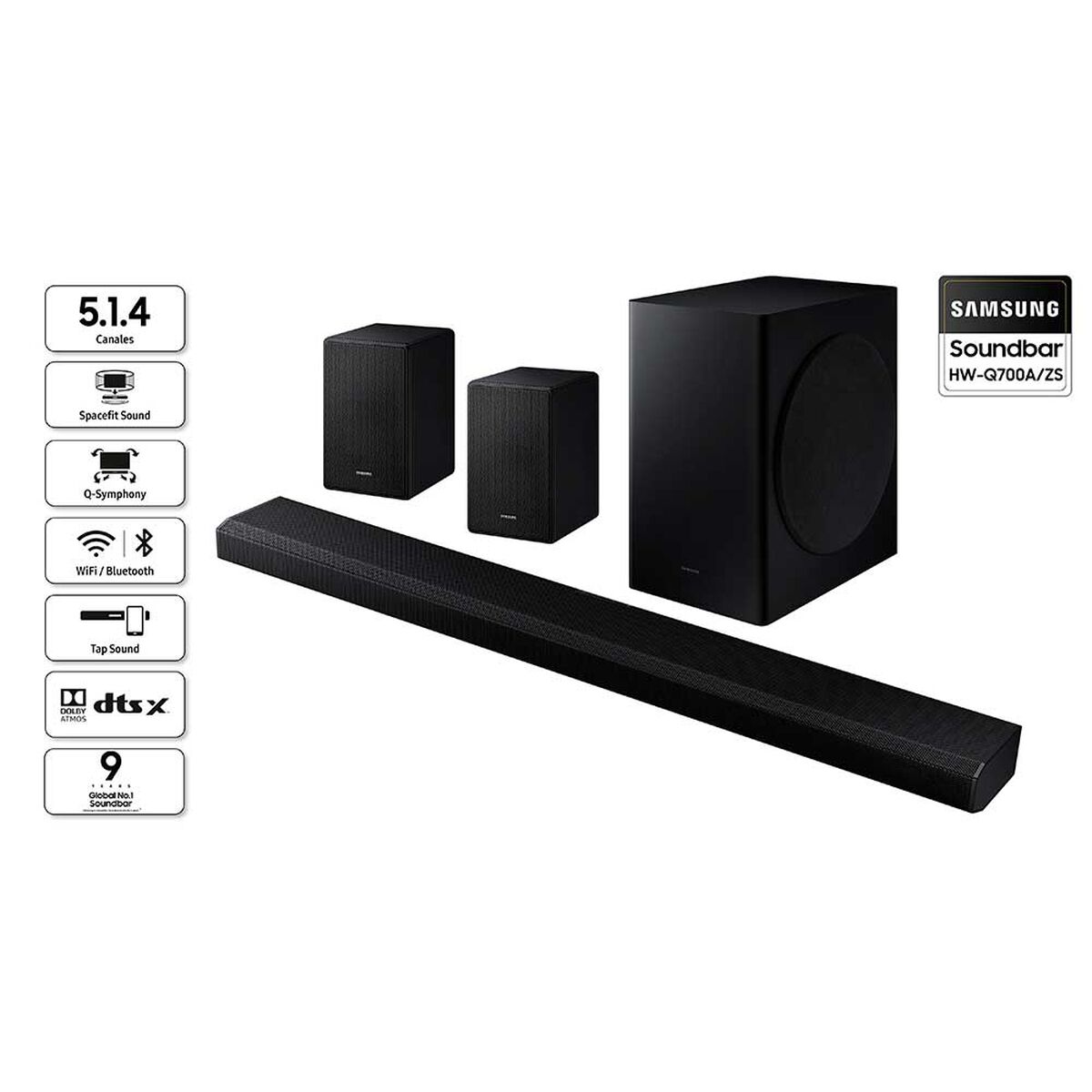 Soundbar Samsung HW-Q700A/ZS ​Negro