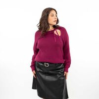 Sweater Mujer Extralindas Burdeo, Negro, Taupe