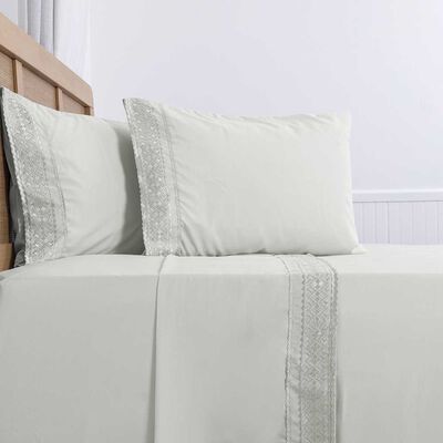 Imagen 2 del producto Juego de Sábanas Plumetti 2 Plazas Broderie Celeste