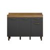 Mueble de Cocina Base Vekkahome Sao Luis 1 Cajón 3 Puertas Gris
