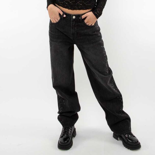 Jeans Indigo Con Apliques Mujer Icono
