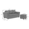 Sof&aacute; Muebles MPR Ezeiza 3 Cuerpos + 1 Pouf Felpa Beige
