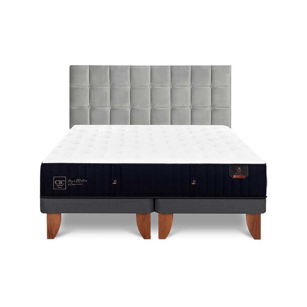 Cama Europea CIC Base Dividida King Premium + Respaldo Sile