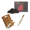 Set Parrillero Wayu Carbón + Tabla + Cuchillo + Trinchero + Cuchillo Butcher