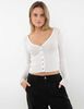 Polera Botones Crop Manga Larga Mujer Icono