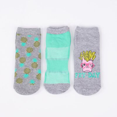 Imagen 1 del producto Pack 3 Calcetines Mujer Icono Gris