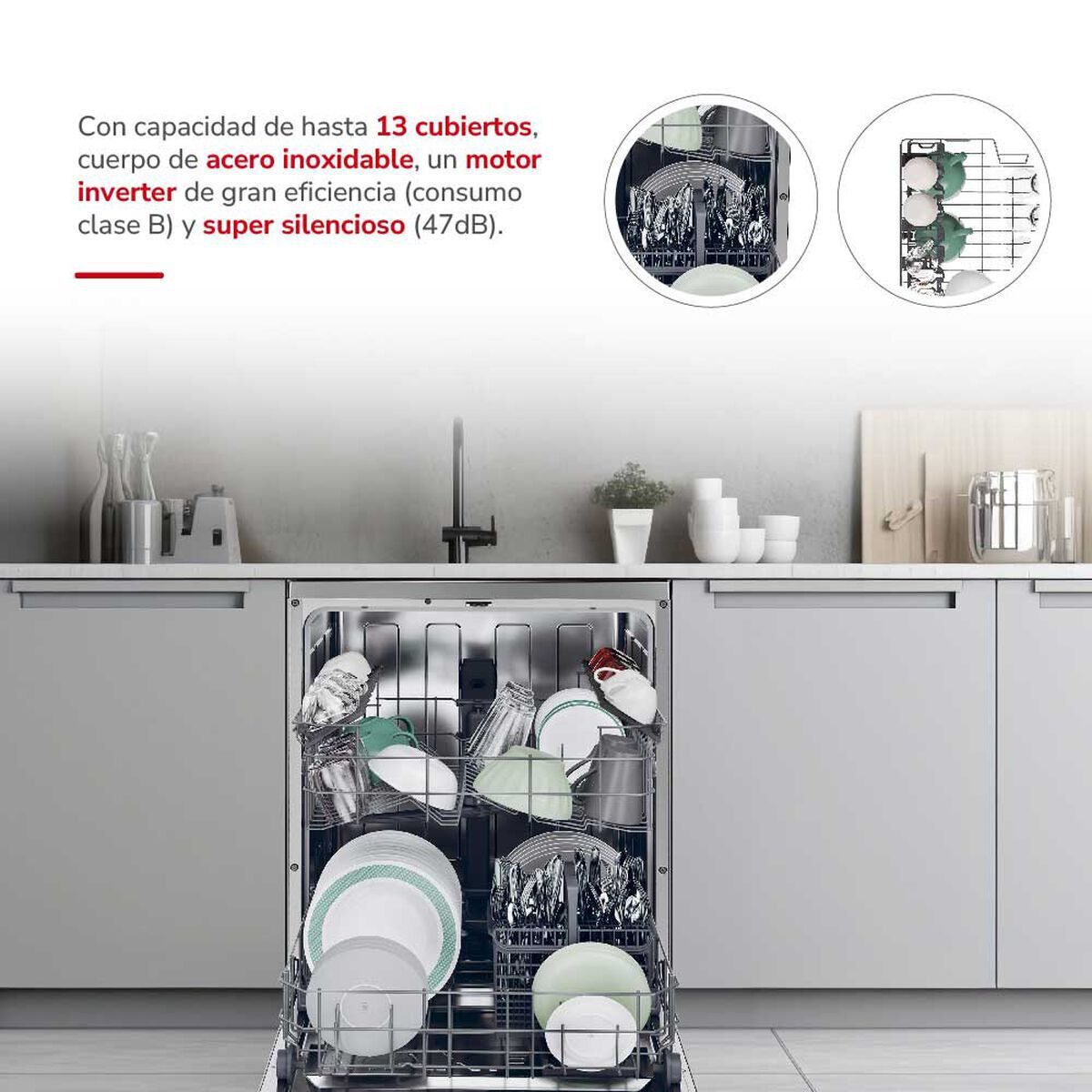 Combo Lavavajillas Thomas 13 cubiertos +  Horno Eléctrico TH-38N