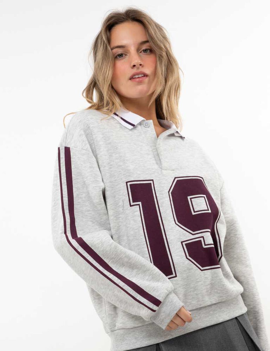 Polerón Con Estampado Cuello Mujer Icono