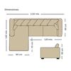 Sofá Seccional Izquierdo Living Factory Roma 3 Cuerpos Beige