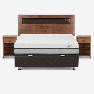 Imagen 1 del producto Boxet Rosen 2 Plazas Pratta + Respaldo + 2 Veladores Ferrara