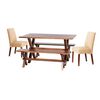 Juego de Comedor Latam Home Sevilla Cadiz 2 Sillas + 2 Bancas Lino Natural