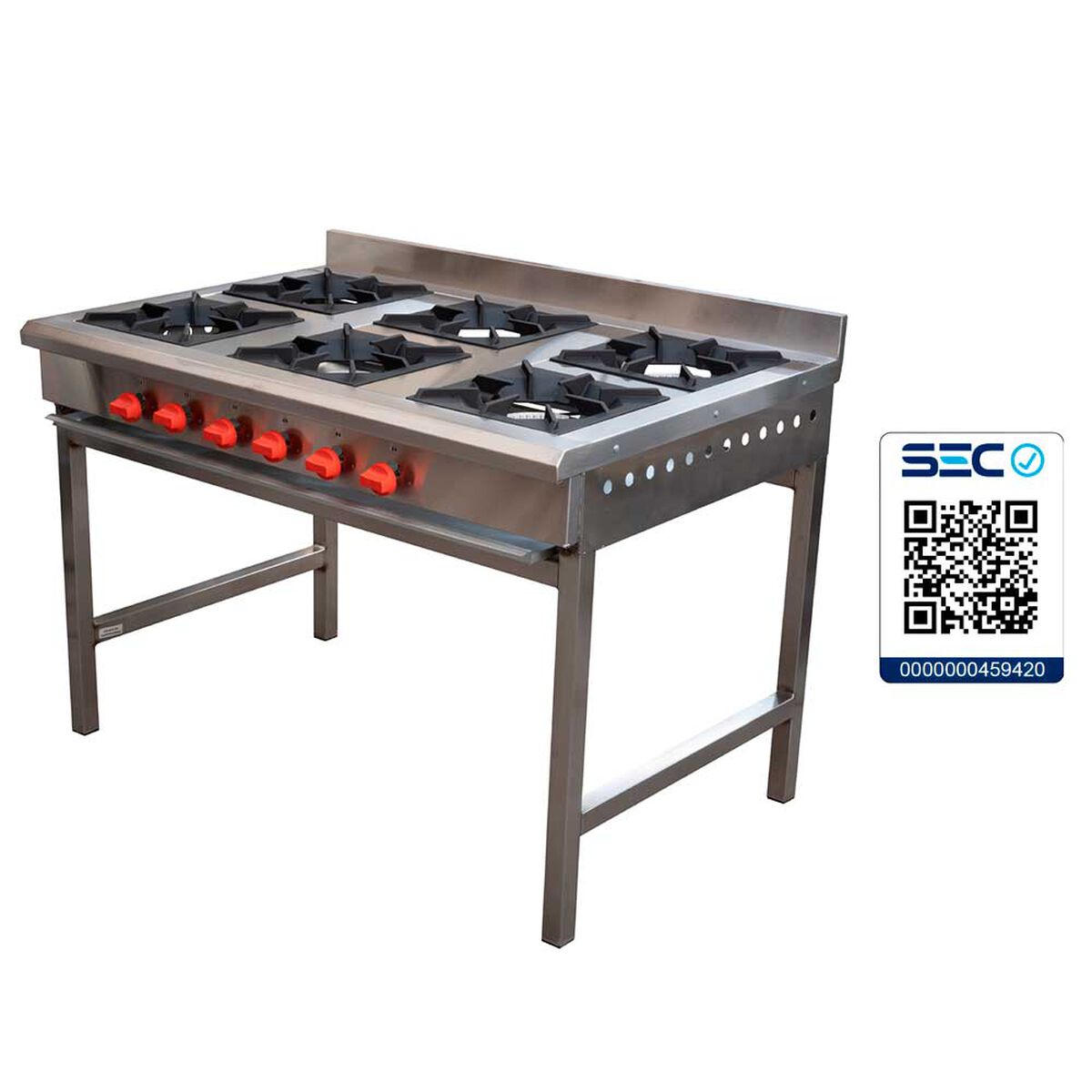 Anafe Ticgas 6 Quemadores Inox Gn
