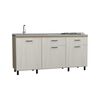 Mueble de Cocina Lavaplatos TuHome Gante 3 Puertas 2 Cajones Rovere Niebla