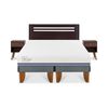 Cama Europea CIC Base Dividida 2 Plazas Excellence Plus + Respaldo + 2 Veladores New Munich