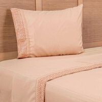 Juego de Sábanas Plumetti 1,5 Plazas Estampado Morado