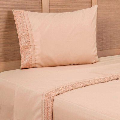 Juego de Sábanas Plumetti 1,5 Plazas Estampado Morado