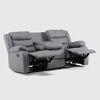 Juego de Living Reclinable Daniels Sof&aacute; 3 Cuerpos + 2 Bergers Roma Gris
