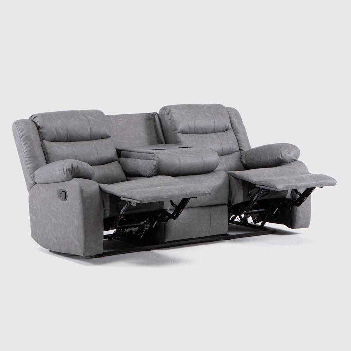 Juego de Living Reclinable Daniels Sof&aacute; 3 Cuerpos + 2 Bergers Roma Gris