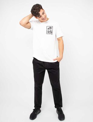 Imagen 2 del producto Polera Con Estampado Manga Corta Hombre Cutback Blanco, Negro