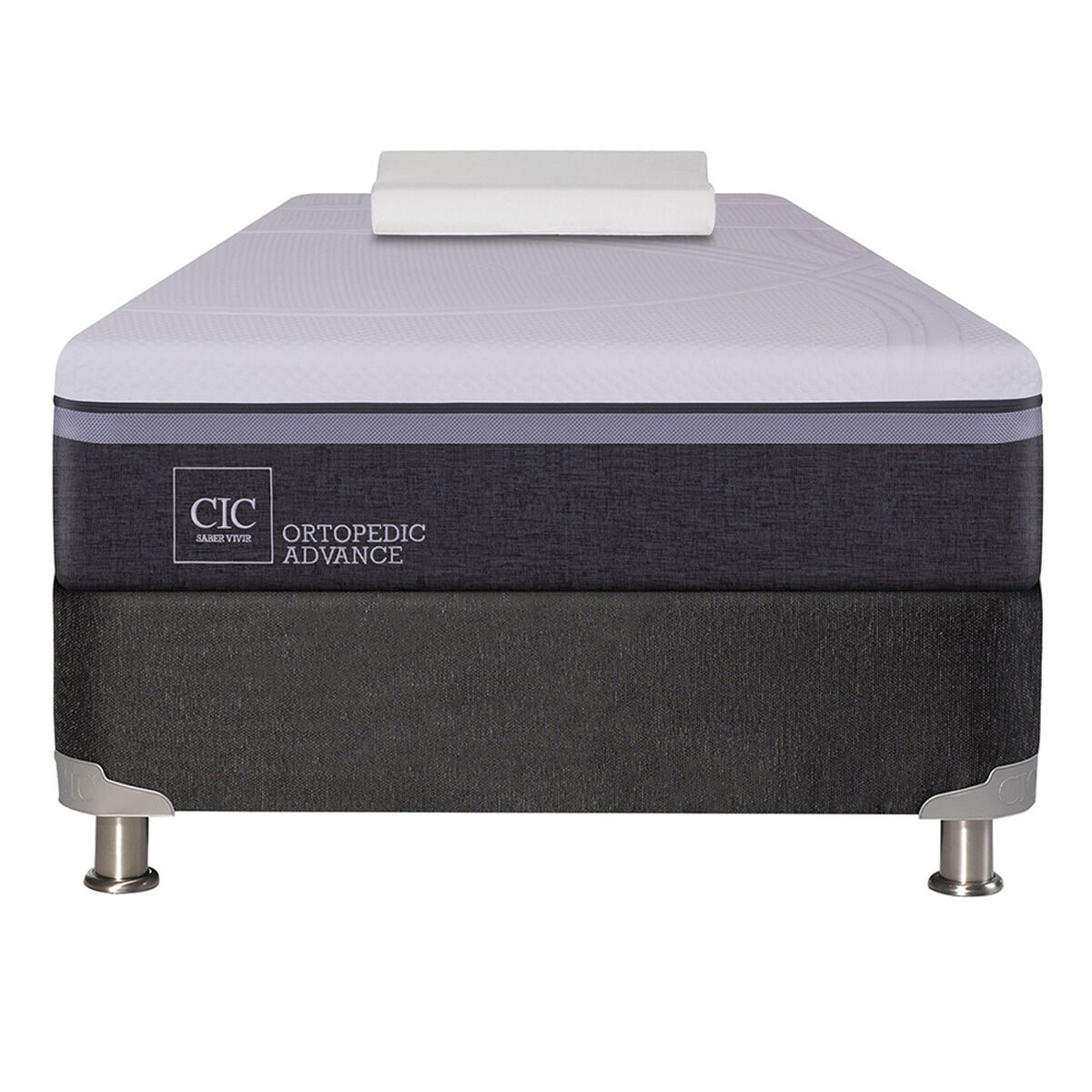 Box Spring CIC 1,5 Plazas Ortopedic Advance + Almohada