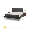 Cama Europea CIC King Smart + Respaldo Eufrates + 2 Veladores